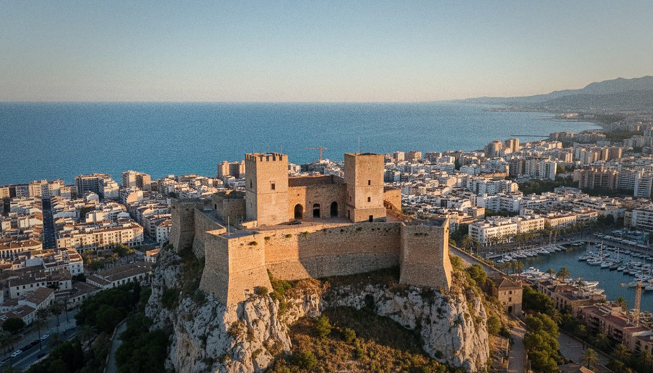 El castillo de Santa Bárbara sobre la ciudad de Alicante