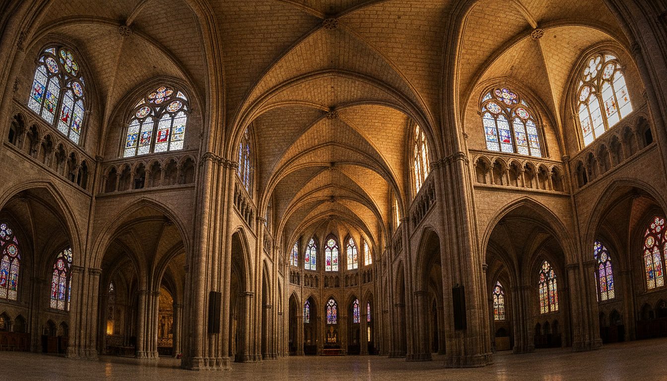 Interior de la catedral de Toledo con su bóveda gótica